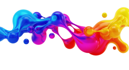 Dynamic liquid flow with vibrant colors against a stark black backdrop
