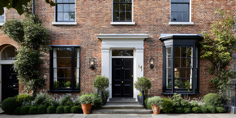 Naklejka premium Modern Sash Window on Georgian Townhouse
