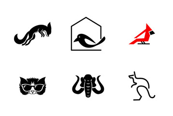 Collection of Animal Silhouette Vector Designs