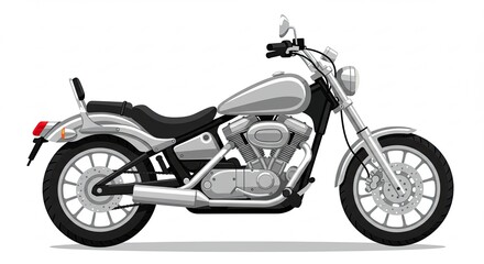 Obraz premium Gray Motorcycle Detailed Illustration Isolated on White Background