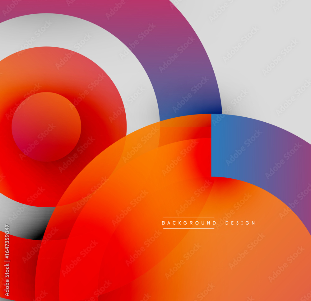 Poster abstract composition. overlapping circles, vibrant colors create dynamic visual effect. modern desig