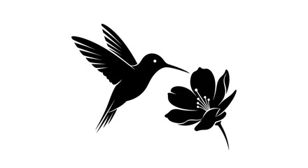 Obraz premium elegant hummingbird silhouette perfect for ecofriendly natureinspired designs branding and wellness projects seeking a symbol of grace and balance
