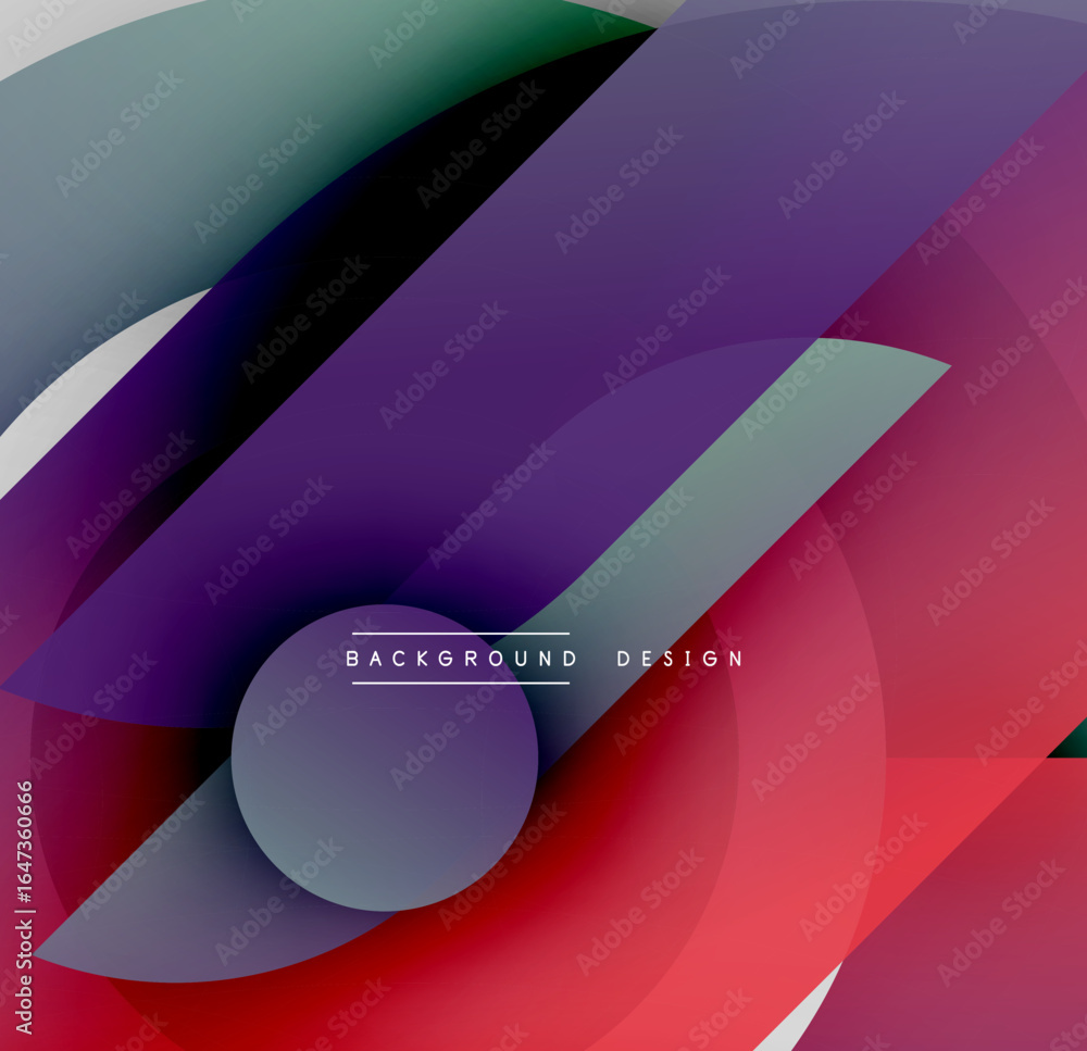 Poster abstract colorful layers create dynamic visual effect. smooth gradients blend, forming modern design