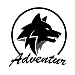  Black and White Wolf Head Logo