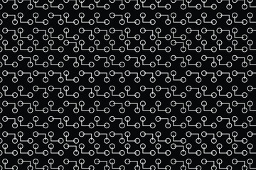 Maze Structure Futuristic Modern Circle Geometric Seamless Pattern