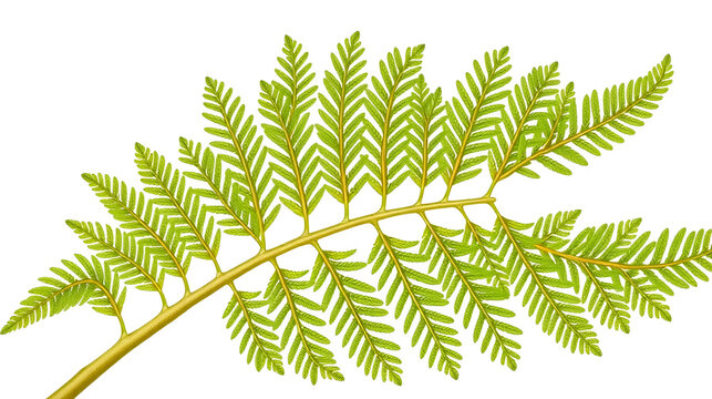 Detailed Botanical Study of Fern Dryopteris Filixmas Depicting Sorus Patterns in High Resolution Isolated on White Background
