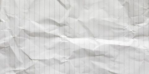 wrinkled paper background,crumpled paper on white background,blank crumpled lined paper notebook...