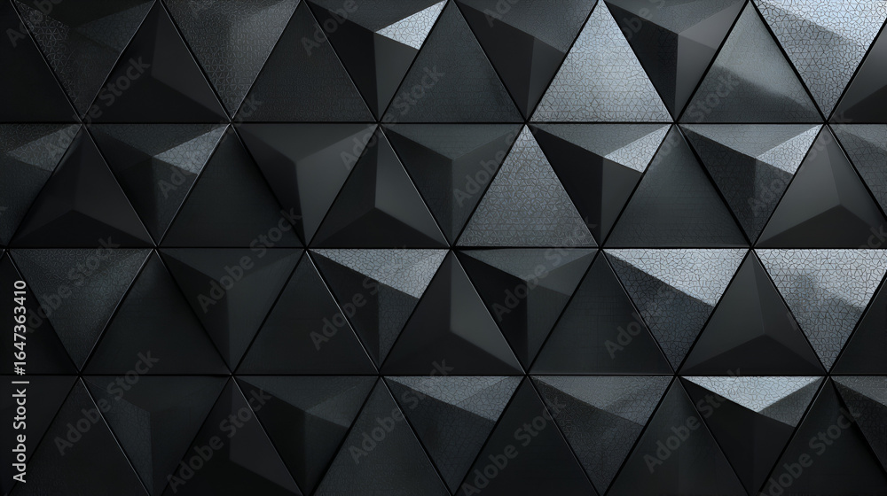 Aufkleber a black textured triangular geometric pattern fills the image