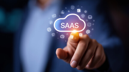 Fototapeta premium SaaS Software as a Service Cloud Applications Access Technology
