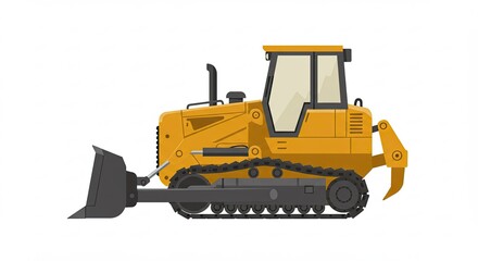 bulldozer isolated on white