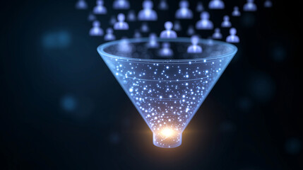 Futuristic Holographic Recruitment Funnel for Talent Acquisition