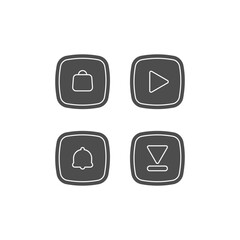 Black Square Web Icons for Action Buttons