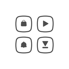 Black Square Web Icons for Action Buttons