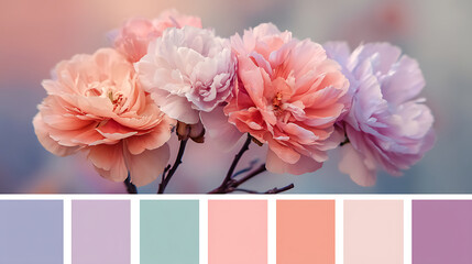 Elegant Pastel Blooms A Palette of Peach and Lavender Petals