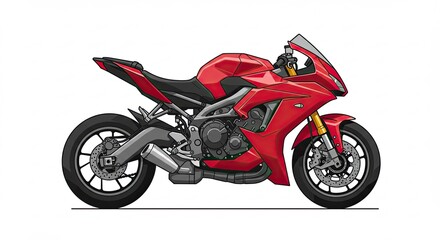 red motorcycle on black background