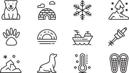 Arctic winter animals nature exploration objects polar bear