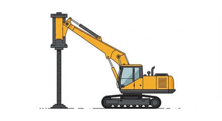 excavator on a white background