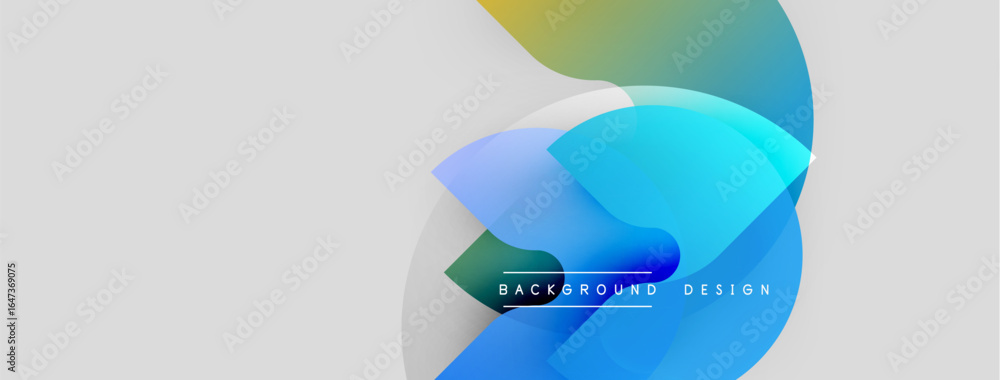 Poster abstract fluid shapes overlap, creating vibrant color gradients. modern design elements suggest dyna