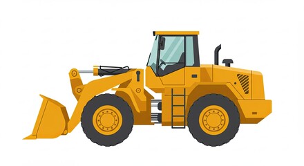Fototapeta premium yellow bulldozer isolated on white