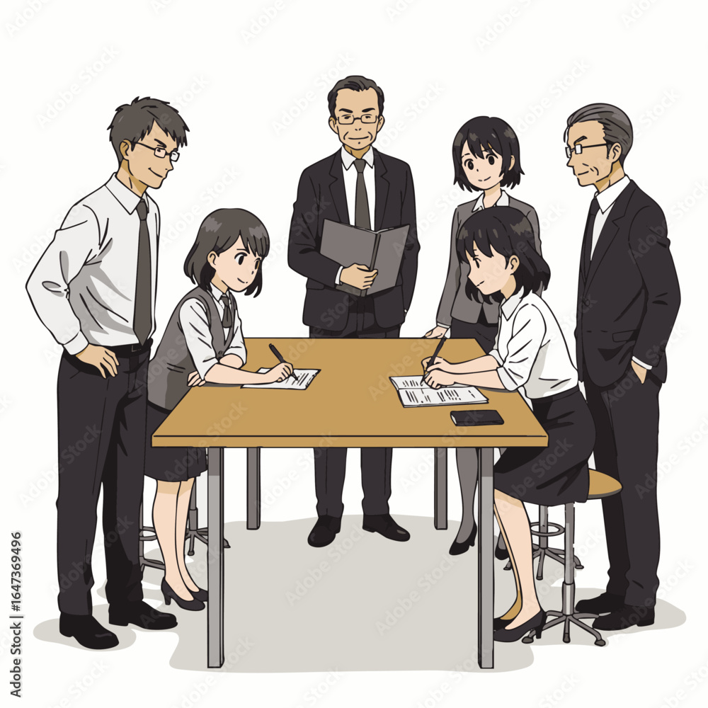 Poster a diverse, multi-generational business team collaboratively engages in a crucial meeting, emphasizin
