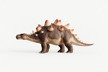 Fototapeta premium Realistic stegosaurus dinosaur on white background for educational and design use