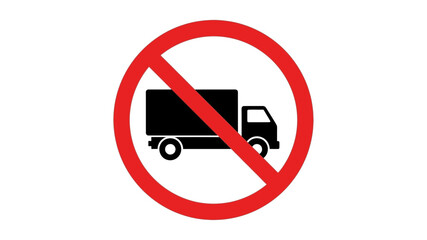 No Trucks Allowed A Prohibitive Traffic Sign Indicating Restrictions on Truck Access