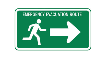 Emergency Evacuation Route Sign Directional Guidance for Safety and Escape in Building