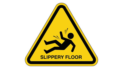 Warning Sign Slippery Floor - Cautionary Symbol of a Person Slipping and Falling