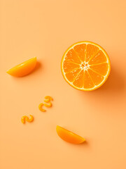 orange zest on orange background