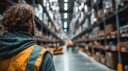 High-tech warehouse picker using wearable display for efficient order retrieval