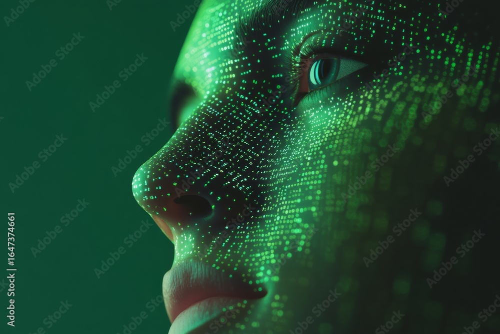 Poster futuristic digital interface and artificial intelligence design for innovative chatbot development