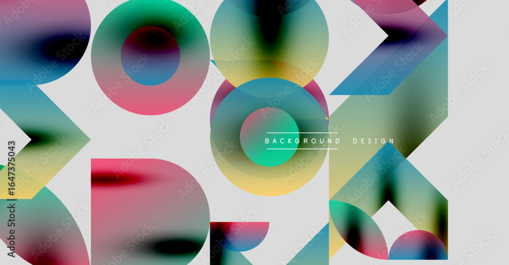 Aufkleber abstract colorful shapes overlap. gradient hues create dynamic visual texture. modern design element