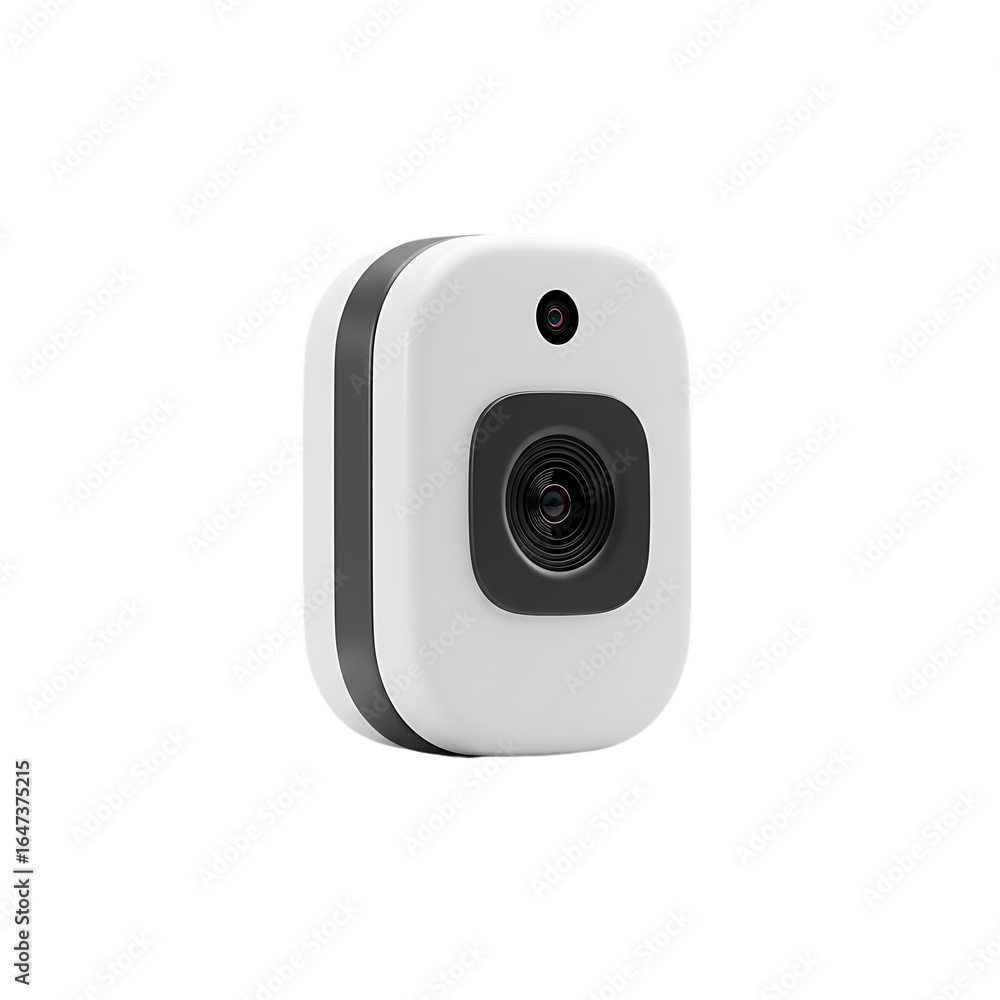 Poster minimalist 3d render: digital twin sensor isolated on white background