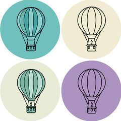 Fototapeta premium Air Balloon Icons