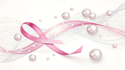 Elegant pink breast cancer awareness ribbon