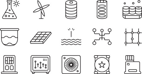 Energy and technology icons science power