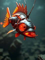 Grenadier fish Robot Cyberpunk Style.