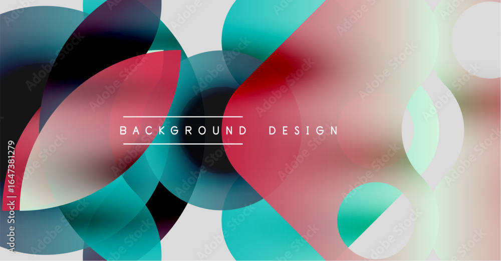 Aufkleber abstract colorful shapes overlap creating dynamic visual effect. modern design elements suggest flui