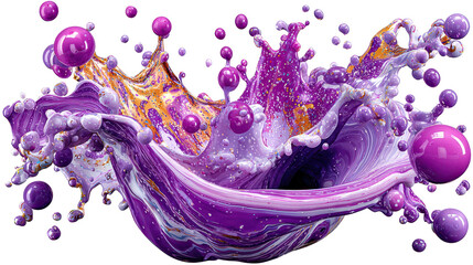 Fototapeta premium Vibrant splash of purple and gold, creating a dynamic and artistic abstract.