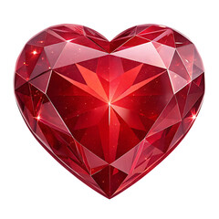 Faceted ruby heart gemstone image