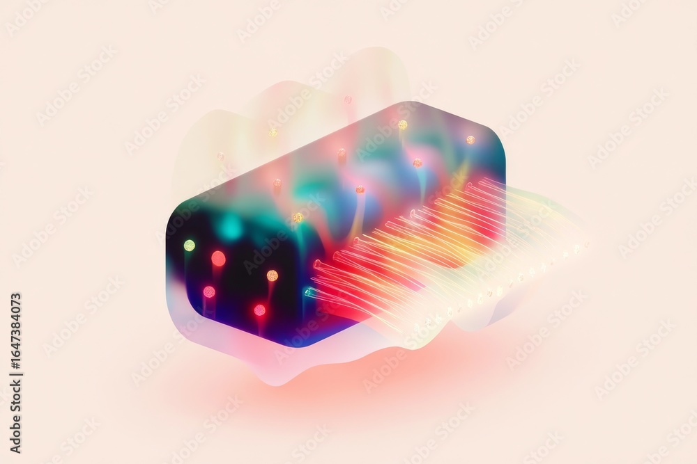 Poster quantum computing concept visualization: futuristic science and research design