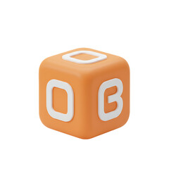Minimalist 3D Skill Assessment Cube Floating on Pure White Background - Abstract Concept
