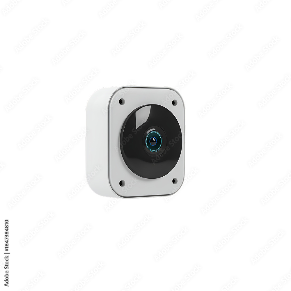 Poster 3d minimalist smart building sensor isolated on pure white background