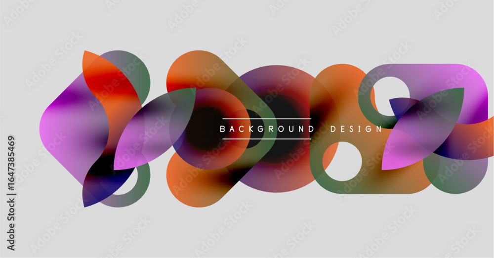 Poster abstract fluid shapes overlap, creating vibrant color gradients. modern design element for backgroun