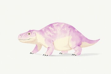 Fototapeta premium Realistic tarbosaurus illustration in light purple for educational and decorative use