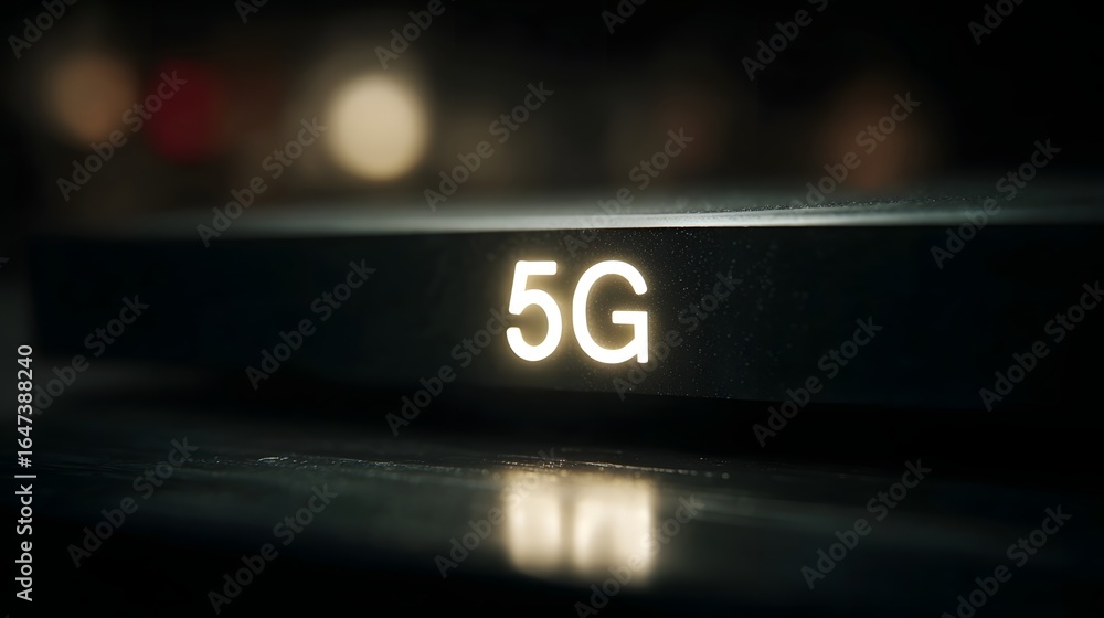 Poster closeup of a 5g router with sharp focus and high lighting