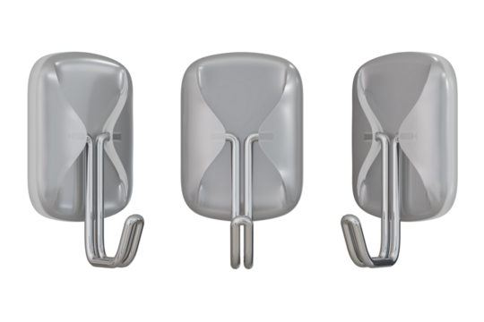 Hanging Wall Hooks, Hooks for Hanging, Organization and Storage. isolated on a transparent background	