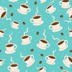 Fototapeta premium seamless coffee pattern