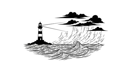 Fototapeta premium lighthouse guiding through stormy seas resilience hope and navigating challenges in business and life