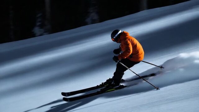 This footage captures the essence of skiing in a beautiful snowy setting. Ideal for promoting winter sports and adventure activities. Experience the excitement. Generative AI